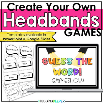 Preview of Create your own Vocabulary Game Headbands EDITABLE Template