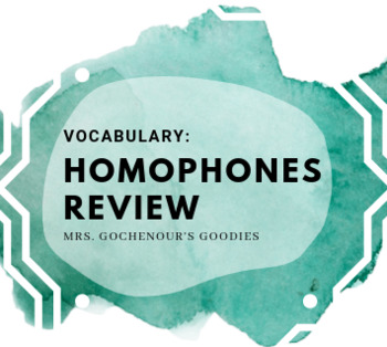 Preview of Vocabulary: Homophones Review