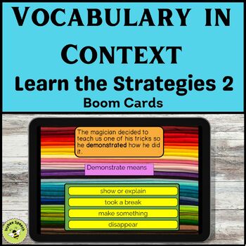 Preview of Vocabulary In Context Learn the Strategies Digital Task Boom Cards 2