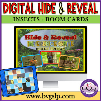 Preview of Vocabulary Insect Edition Hide and Reveal Digital GAME Interactive BOOM CARDS