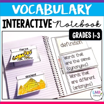 Preview of Vocabulary Interactive Notebook, Interactive Notebook Templates for Grades 1-3