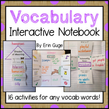 Preview of Vocabulary Interactive Notebook and Worksheets for Any Words