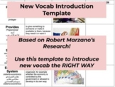 Vocabulary Introduction Template - Great for Tier 2 & 3 Vo