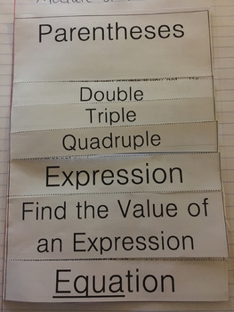 Preview of Vocabulary Introduction to 5.OA.1 5.OA.2 (Engage NY 5th Grade Module 2)