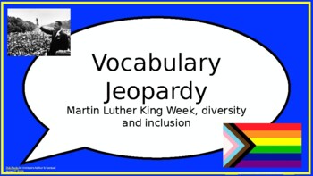 Preview of Vocabulary Jeopardy- Martin Luther King Jr. Week/Diversity and Inclusion Edition