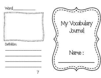 Preview of Vocabulary Journal