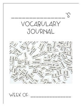 Preview of Vocabulary Journal