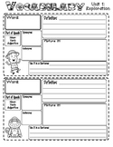 Vocabulary Journal Pages (Reading Street - Unit 1)