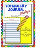 Vocabulary Journal Strips