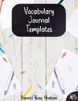 Preview of Vocabulary Journal Templates (with Easel Activity)