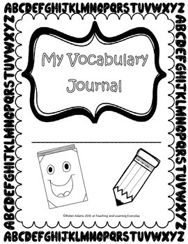 Preview of Vocabulary Journal with Self-Assessment Rubric