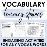 Vocabulary Learning Stations for ANY Vocabulary List | Eng
