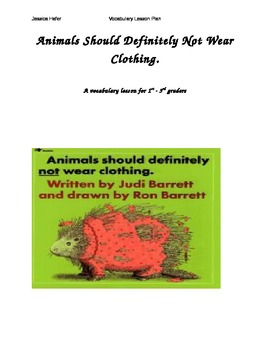 Animals Should Definitely Not Wear Clothing Teaching Resources | TPT
