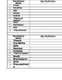 Vocabulary List Template