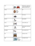Vocabulary List with Picture Symbols for The Circus Ship