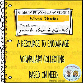 Preview of Vocabulary Log Booklet - Mi Librito de Vocabulario Urgente: Nivel Medio