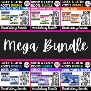 Preview of Vocabulary MEGA Bundle for Google Slides & Boom Cards: Includes SIX Bundles