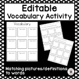 Vocabulary Matching Pictures to Words Activity