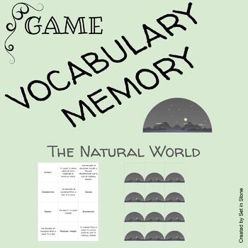 Preview of Vocabulary Memory Game Unit 4 The Natural World