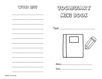 Vocabulary Mini Book by READ Intervention | Teachers Pay Teachers