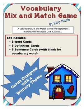 Vocabulary Mix Match Game 4, Week 1) by Nita Marie | TPT