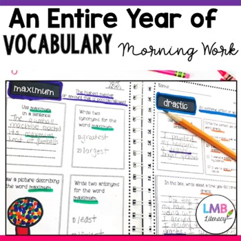 Preview of Vocabulary Morning Work, Vocabulary Practice Activities for Grades 4-6