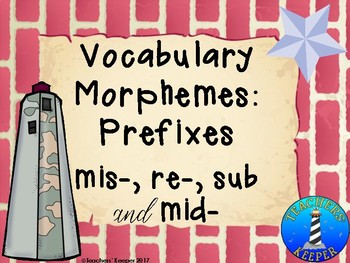 Preview of Vocabulary Morpheme Study of Prefixes Mis-, Re-, Sub-, Mid-: Digital Task Cards