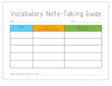 Vocabulary Note Taking Guide Writing Journal Notebook