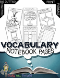 Vocabulary Notebook Pages