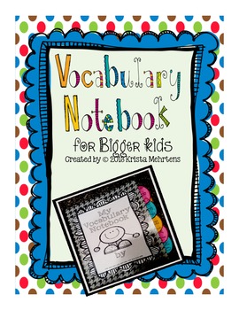 Preview of Vocabulary Notebook for Bigger Kids