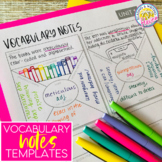 Vocabulary Notes Pages and Graphic Organizers
