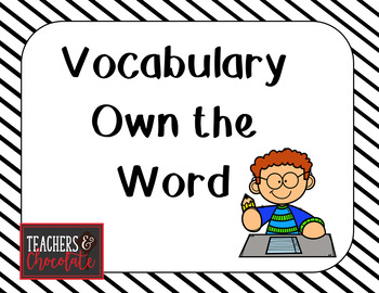 Preview of Vocabulary Own the Word