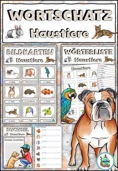 Preview of Vocabulary Pack "Haustiere" | pets | Deutsch | German