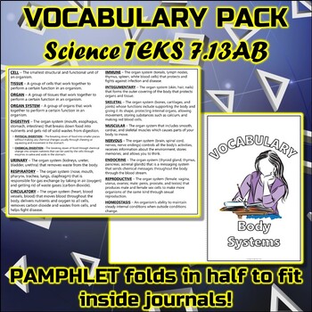 Preview of Science Vocabulary Pack for 7th Grade TEKS Unit 9