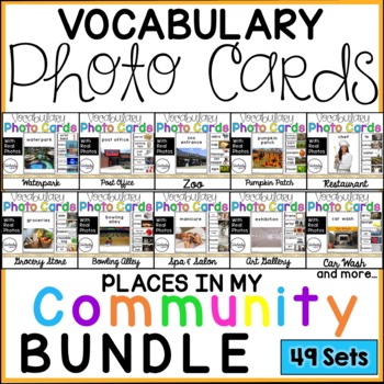 Preview of Vocabulary Photo Cards - Community Places BUNDLE