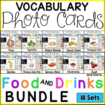 Preview of Vocabulary Photo Cards - Food and Drinks BUNDLE