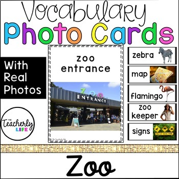 Preview of Vocabulary Photo Cards - Zoo