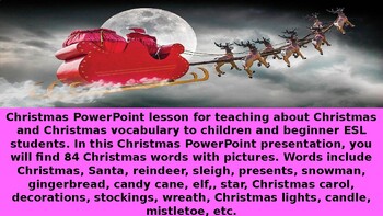 Preview of Vocabulary Picture Cards Speech Therapy ESL Newcomer Autism on Christmas Theme