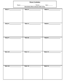 Vocabulary Picture Definitions Template by Tabula Rasa | TpT