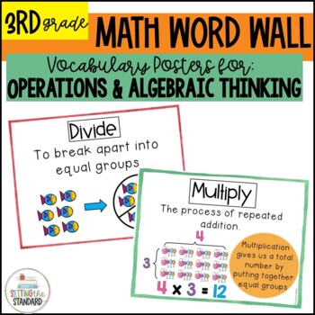 Preview of Vocabulary Posters Word Wall for Multiplication & Division