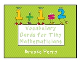 Vocabulary Posters  for Tiny Mathematicians