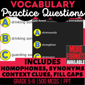 Preview of Vocabulary PowerPoint Bundle | Context Clues Defining Words Homophones Synonyms