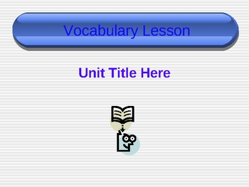 Preview of Vocabulary Powerpoint Template Activity Any Subject