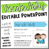 Vocabulary Powerpoint for Middle Schoolers | Editable and 