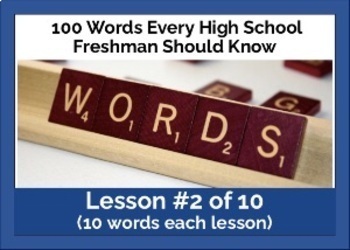 Preview of 100 Words for HS Freshmen, Lesson #2 -  PAPER or EASEL ACTIVITY + BOOM CARDS!