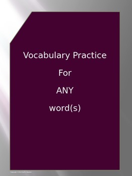 Preview of Vocabulary Practice - ANY word(s)