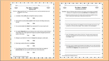 The Baker’s Neighbor — Vocabulary Study/Common Core Aligned 3rd & 4th