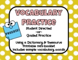 Vocabulary Practice FREEBIE! | Dictionary Skills | Vocabul