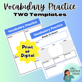 Vocabulary Practice Google Slides Digital and Printable!