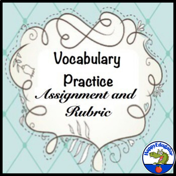 Preview of Vocabulary Practice Sentence Assignment and Rubric with Easel Digital and Print